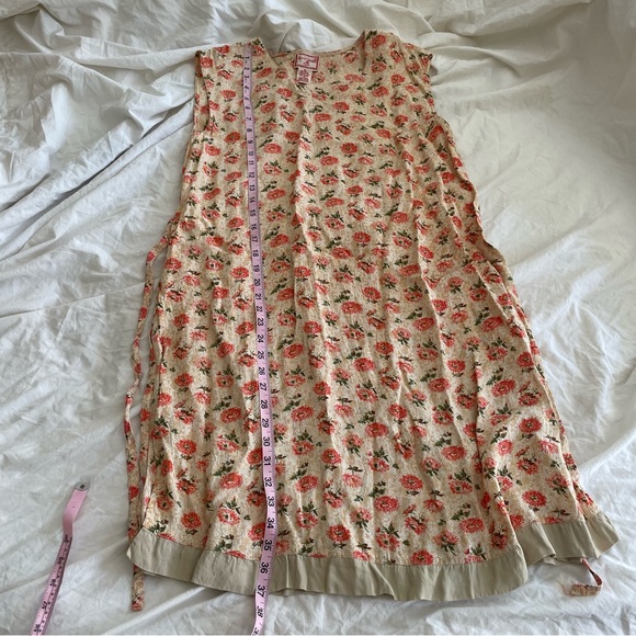 vintage April Cornell Tunic Dress 80s/90s XL/Plus Floral Boho TieBack Sleeveless - Picture 13 of 13